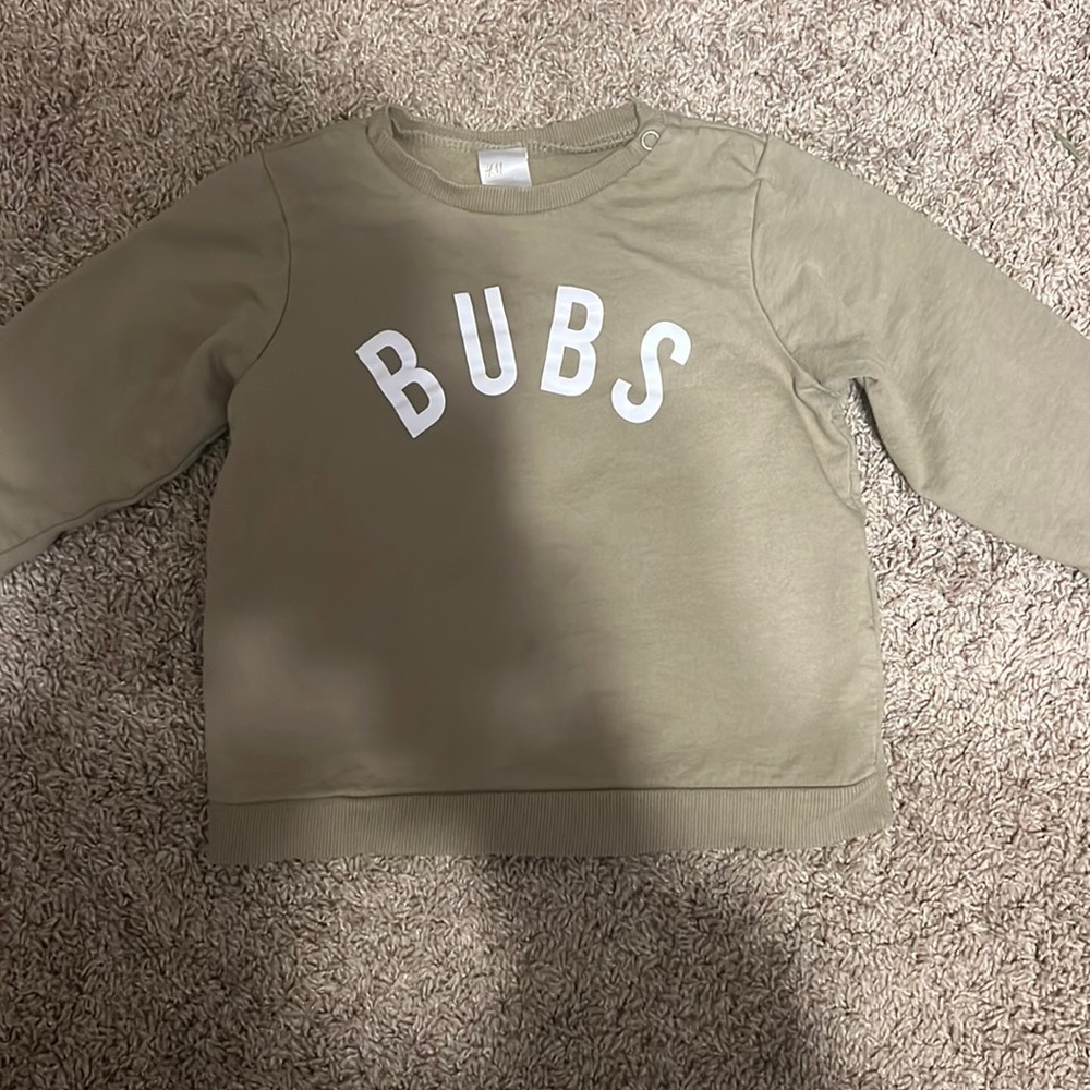H&M toddler homemade “BUBS” crewneck 12-18
